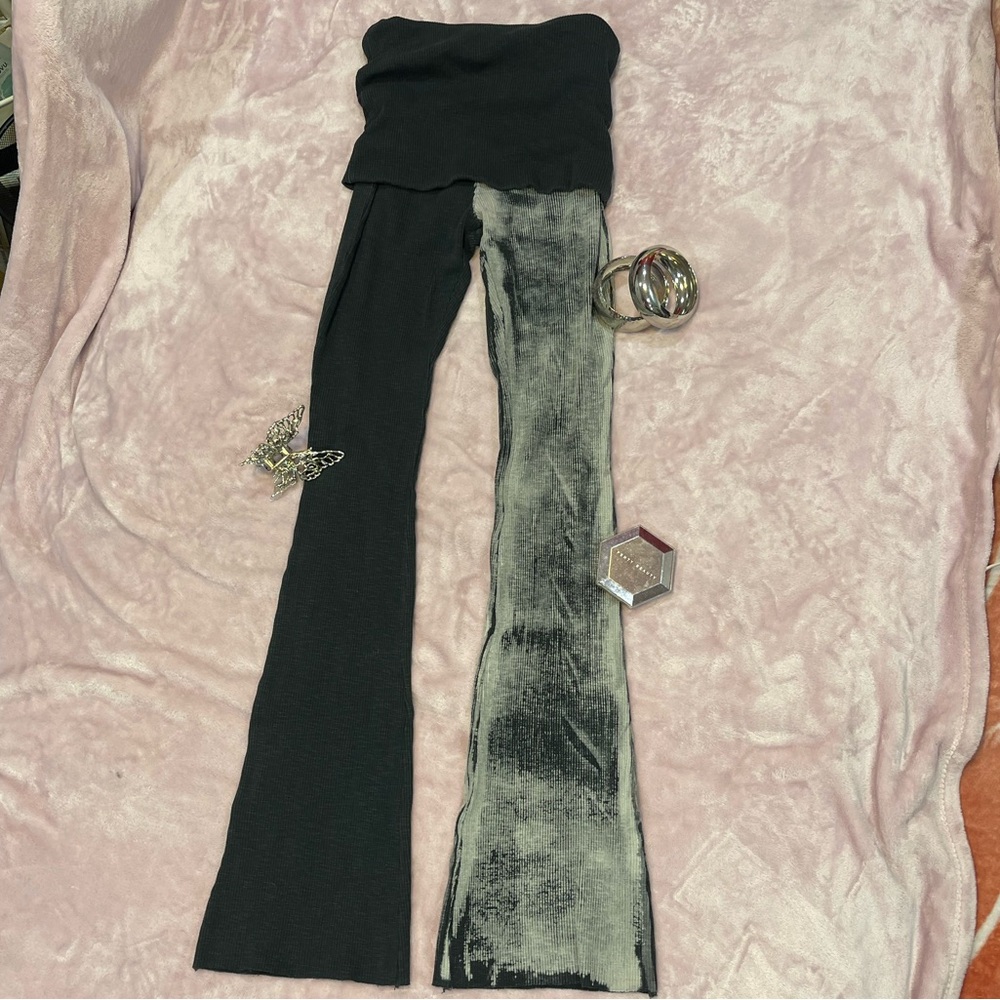 Fold-over Flare Split Dye Leggings